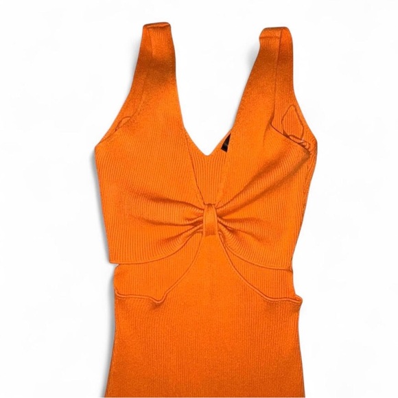 Say What? Orange Twist-Front Midi Dress - Picture 3 of 7